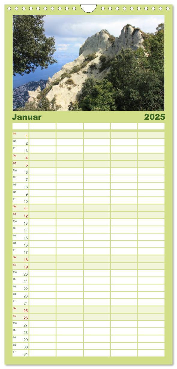 Bild: 9783457120149 | Familienplaner 2025 - Ischia mit 5 Spalten (Wandkalender, 21 x 45...