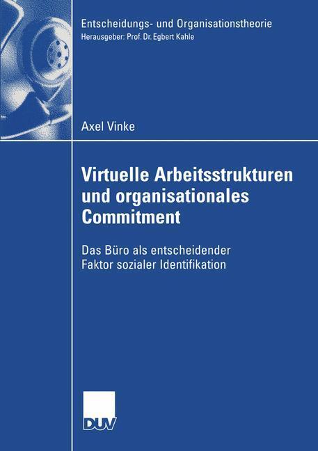 Cover: 9783835000230 | Virtuelle Arbeitsstrukturen und organisationales Commitment | Vinke
