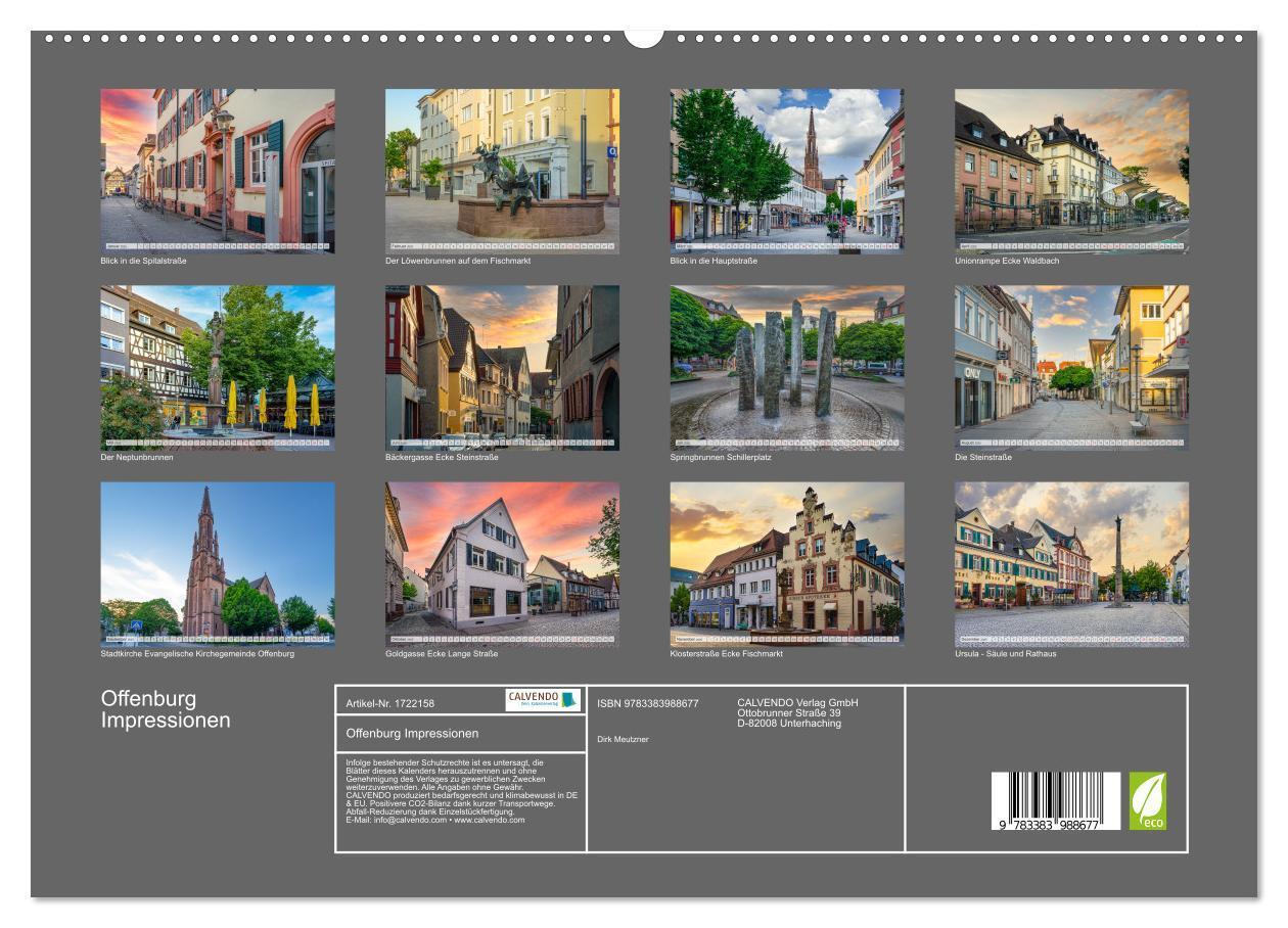 Bild: 9783383988677 | Offenburg Impressionen (Wandkalender 2025 DIN A2 quer), CALVENDO...