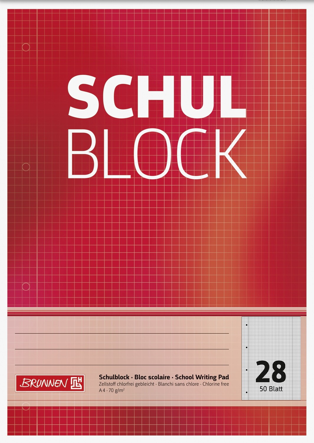 Cover: 4003273163744 | Brunnen Schulblock Notizblock A4 50 Blatt Lineatur 28 | 1052528 | 2020