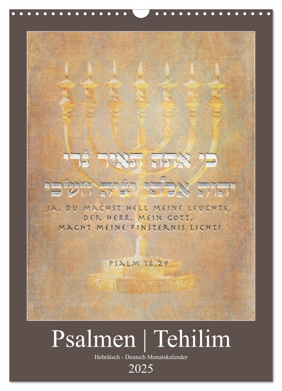 Cover: 9783435979080 | Psalmen Tehilim Hebräisch - Deutsch (Wandkalender 2025 DIN A3...