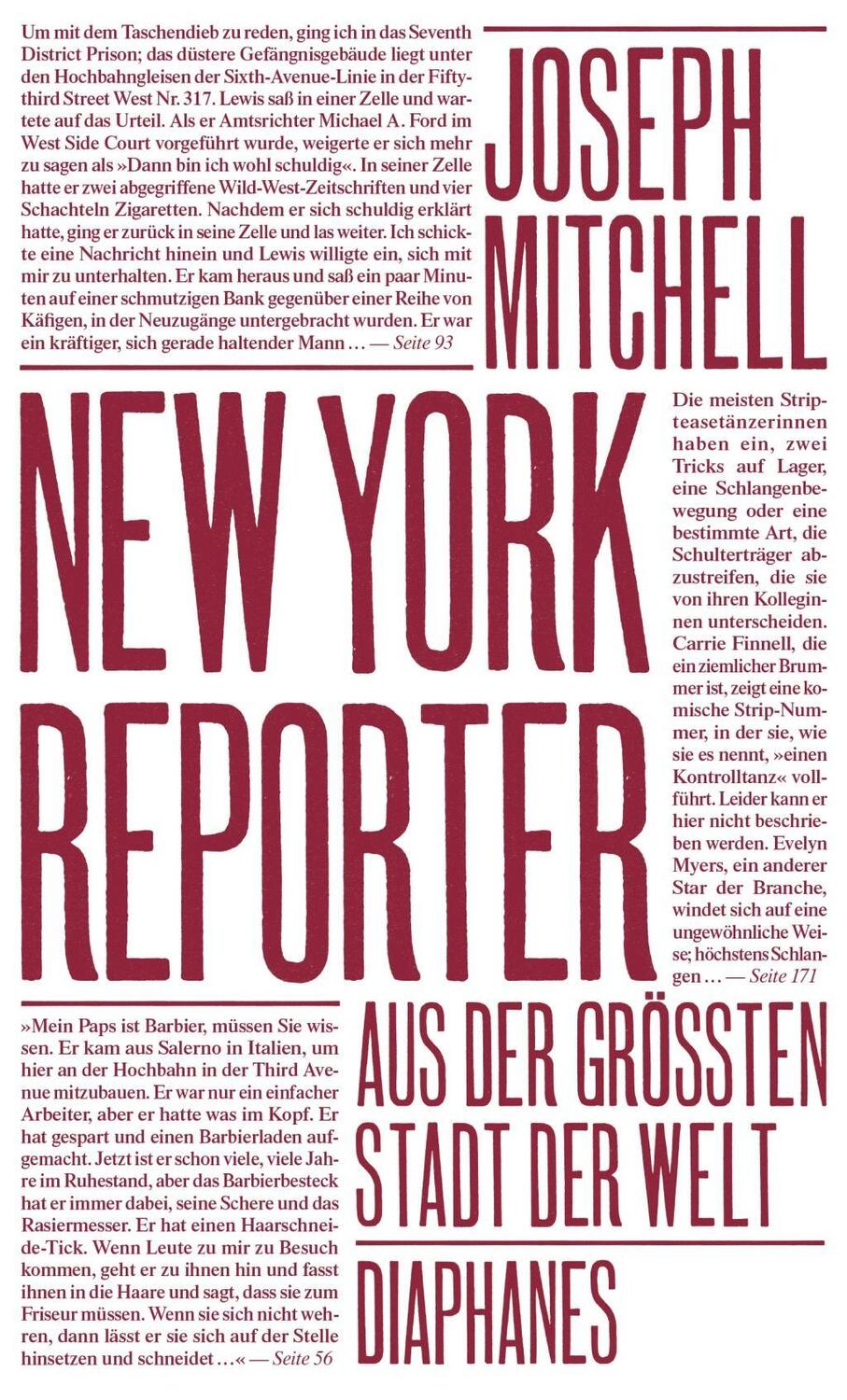 Cover: 9783037342497 | New York Reporter | Aus der größten Stadt der Welt, Literatur | Buch