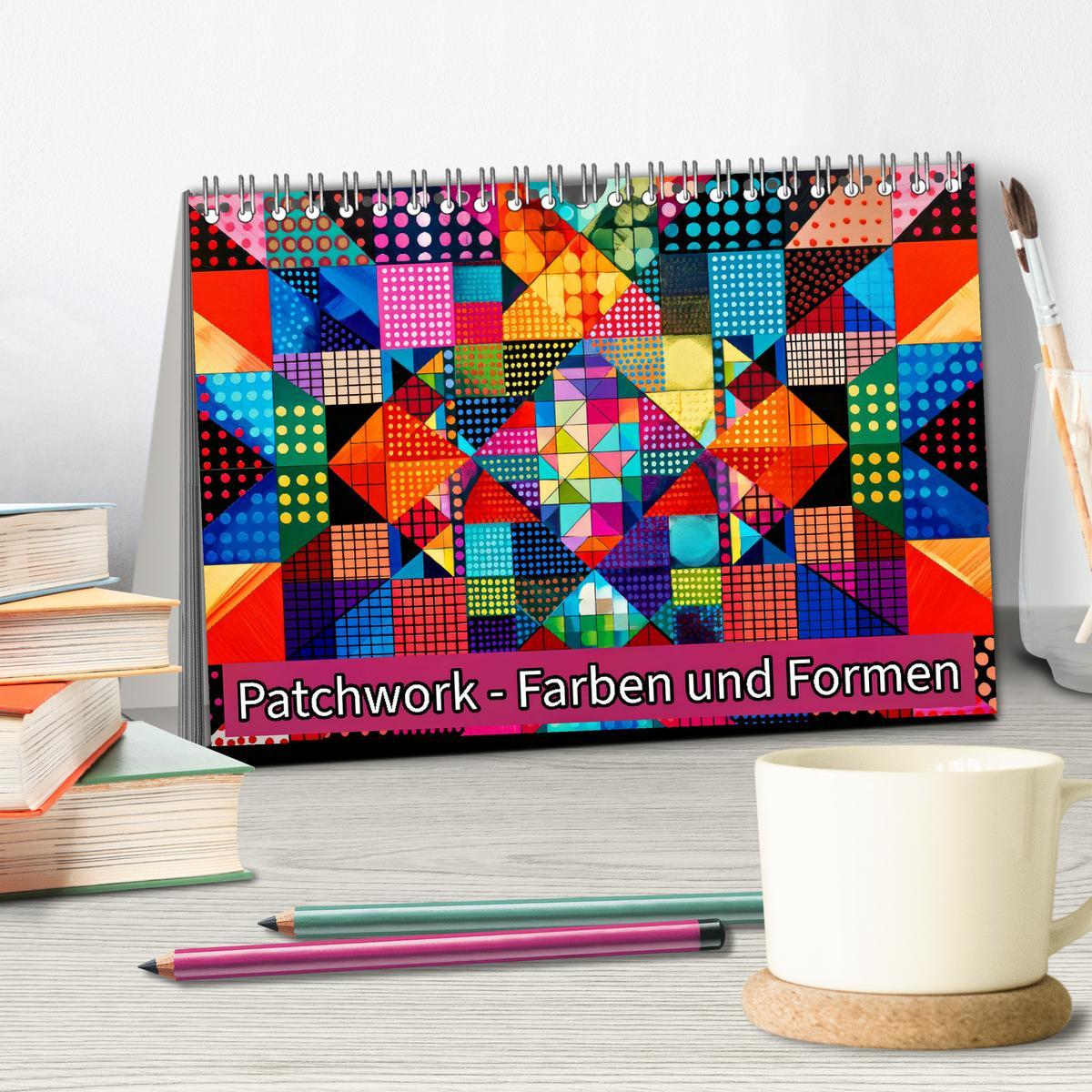 Bild: 9783457141632 | Patchwork - Farben und Formen (Tischkalender 2025 DIN A5 quer),...