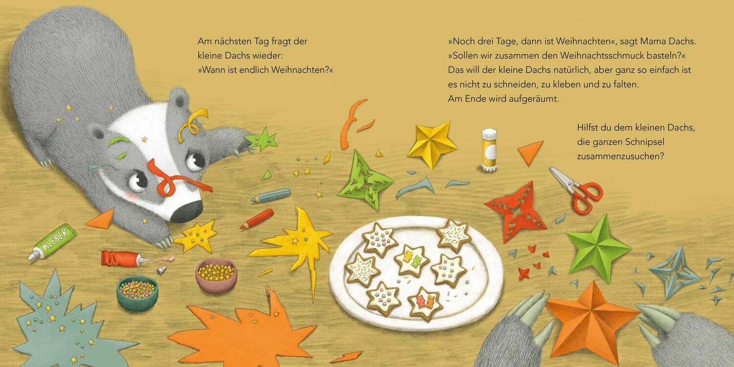 Bild: 9783737359320 | "Wann ist endlich Weihnachten?", fragt der kleine Dachs...