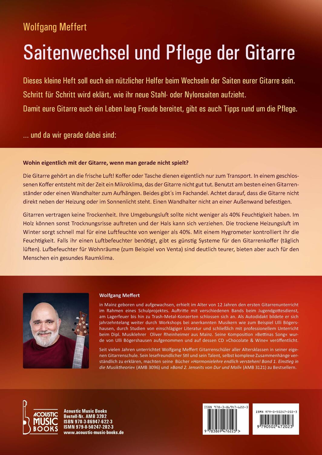 Rückseite: 9783869476223 | Saitenwechsel und Pflege der Gitarre | Wolfgang Meffert | Broschüre
