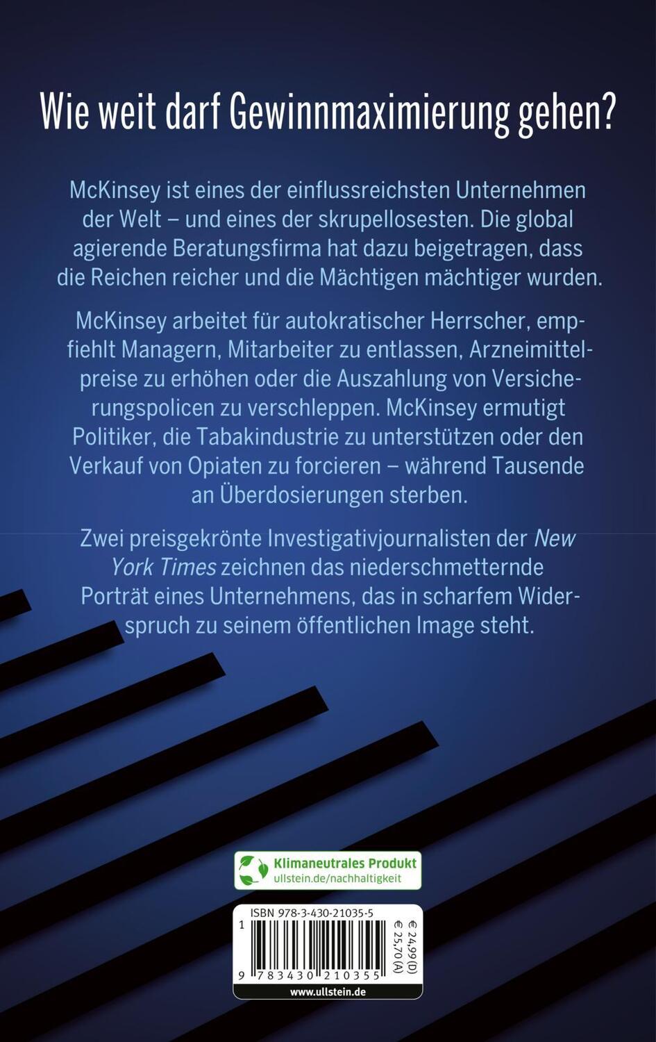 Rückseite: 9783430210355 | Schwarzbuch McKinsey | Walt Bogdanich (u. a.) | Buch | 495 S. | 2022