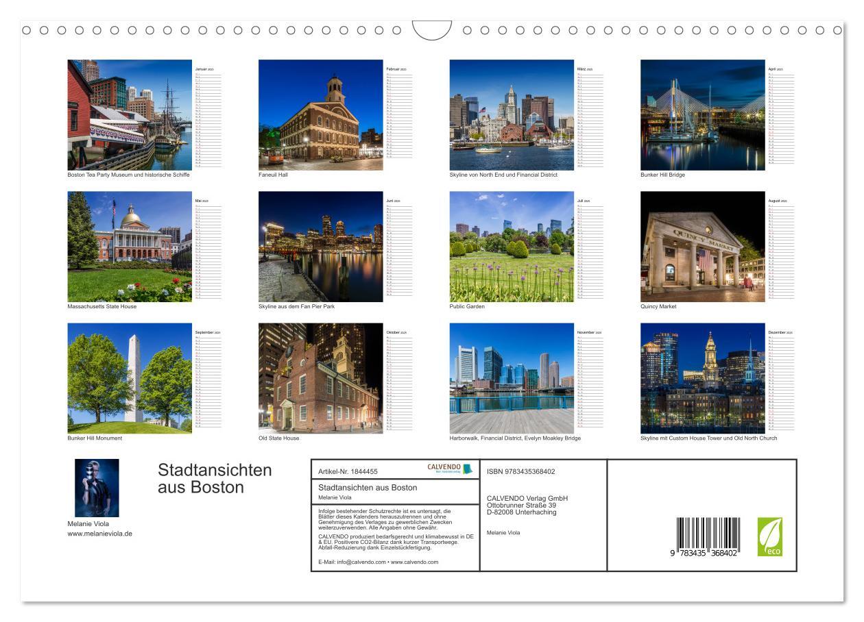 Bild: 9783435368402 | Stadtansichten aus Boston (Wandkalender 2025 DIN A3 quer), CALVENDO...