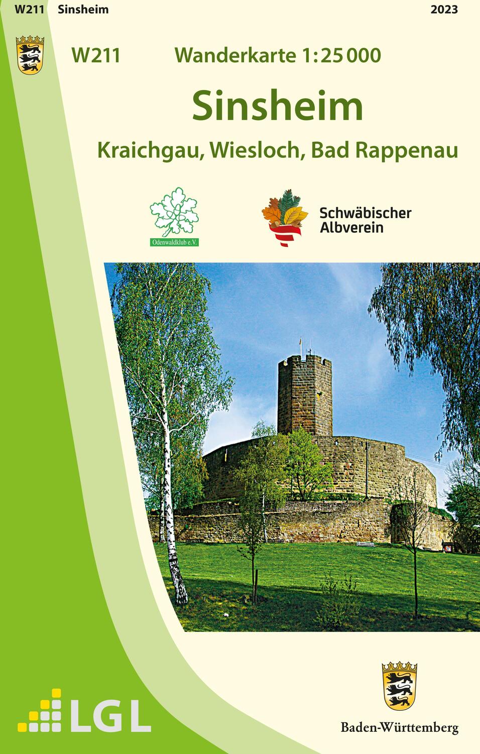 Cover: 9783863984373 | W211 Wanderkarte 1:25 000 Sinsheim | Kraichgau Wiesloch Bad Rappenau