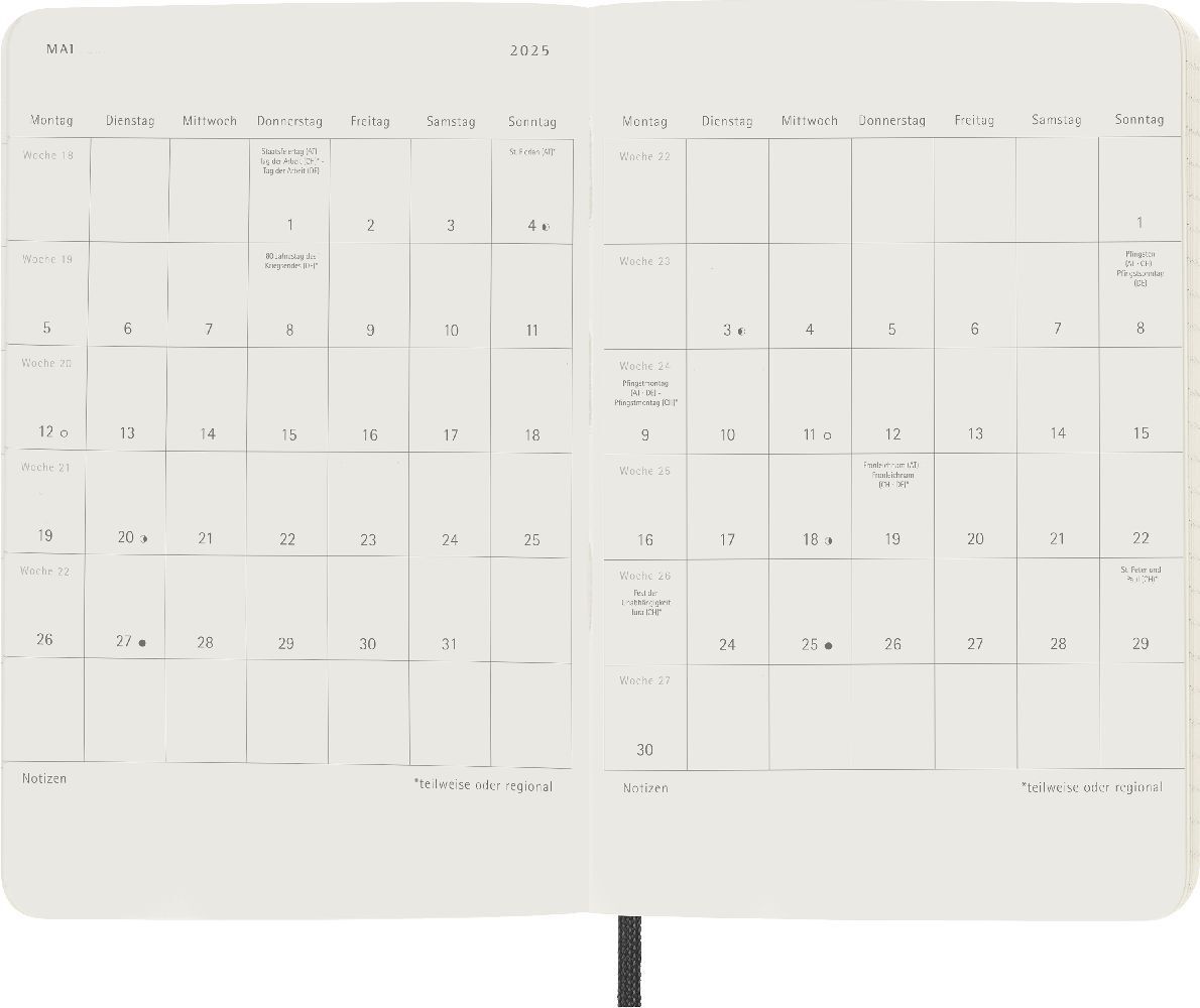 Bild: 8056999270377 | Moleskine 12 Monate Wochen Notizkalender Deutsch 2025, Pocket/A6