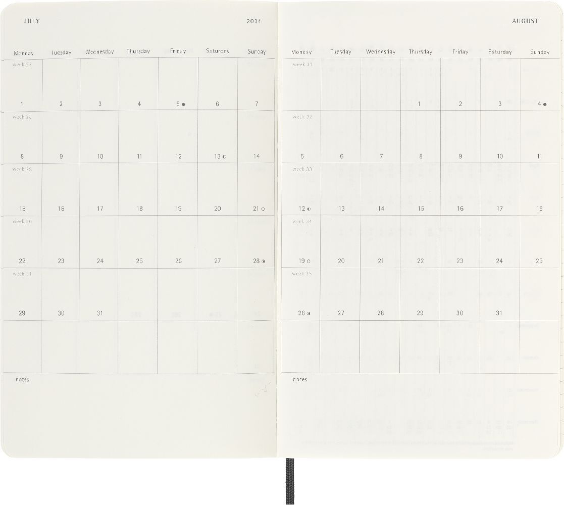 Bild: 8056598856514 | Moleskine 12 Monate Tageskalender 2024, Large/A5, Schwarz | Buch