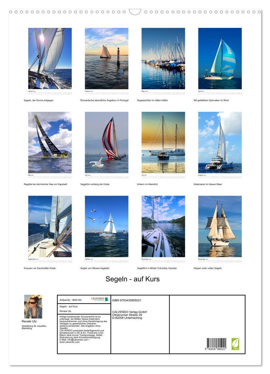 Bild: 9783435895021 | Segeln - auf Kurs (Wandkalender 2025 DIN A2 hoch), CALVENDO...