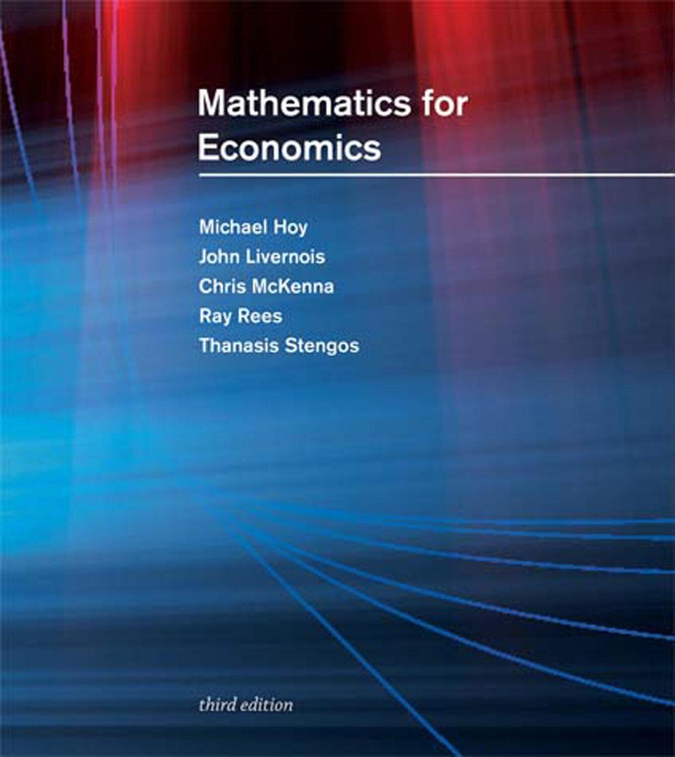 Cover: 9780262015073 | Mathematics for Economics | Michael Hoy (u. a.) | Buch | The MIT Press