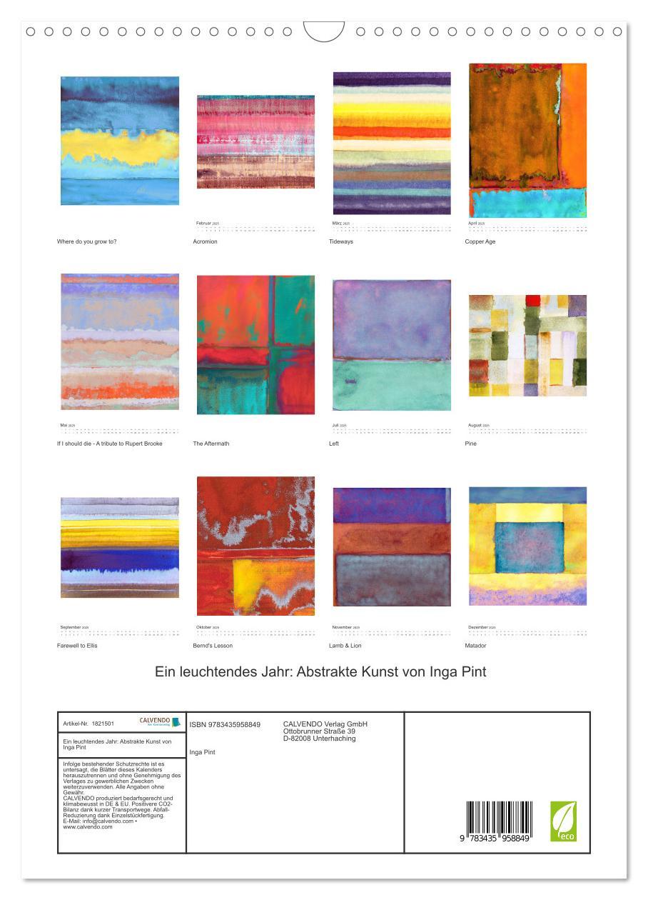 Bild: 9783435958849 | Ein leuchtendes Jahr: Abstrakte Kunst von Inga Pint (Wandkalender...