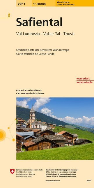 Cover: 9783302302577 | 257T Safiental Wanderkarte | Lumnezia - Valsertal - Thusis | swisstopo