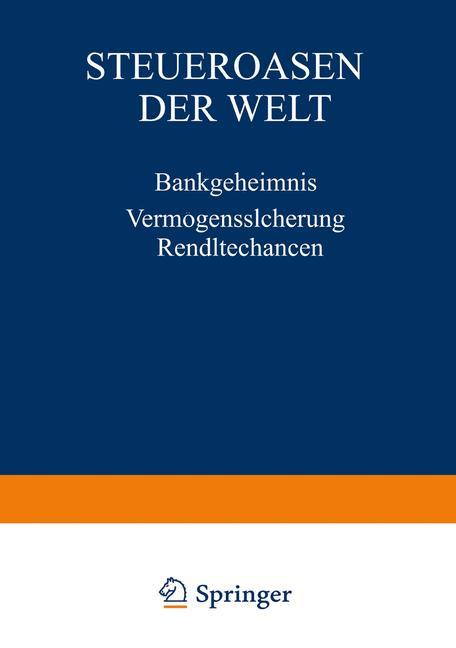 Cover: 9783409496612 | Steueroasen der Welt | Bankgeheimnis Vermögenssicherung Renditechancen