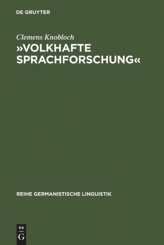 Cover: 9783484312579 | »Volkhafte Sprachforschung« | Clemens Knobloch | Buch | ISSN | XIII