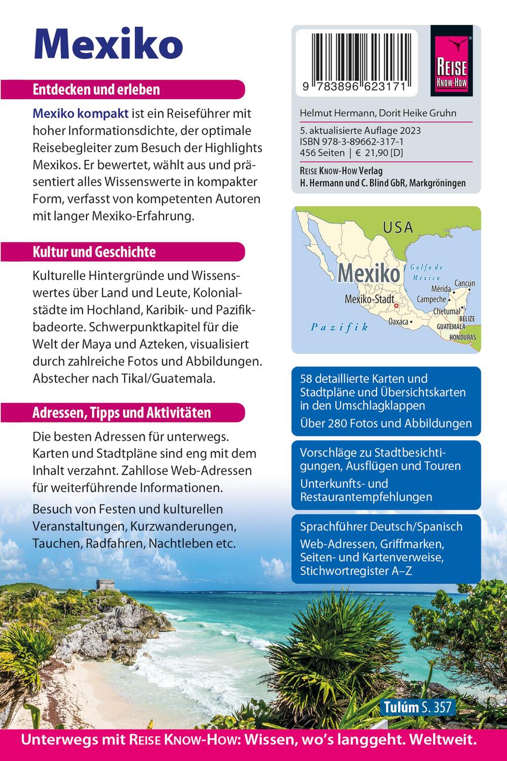 Rückseite: 9783896623171 | Reise Know-How Mexiko kompakt | Helmut Hermann (u. a.) | Taschenbuch