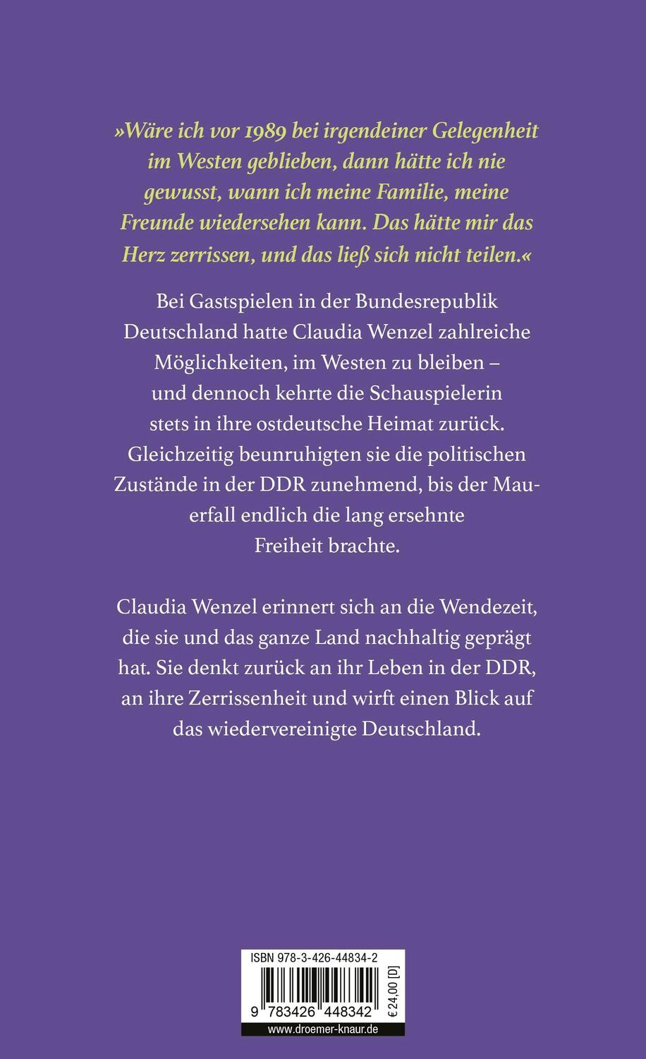 Rückseite: 9783426448342 | Mein Herz ließ sich nicht teilen | Eine Wendegeschichte | Wenzel