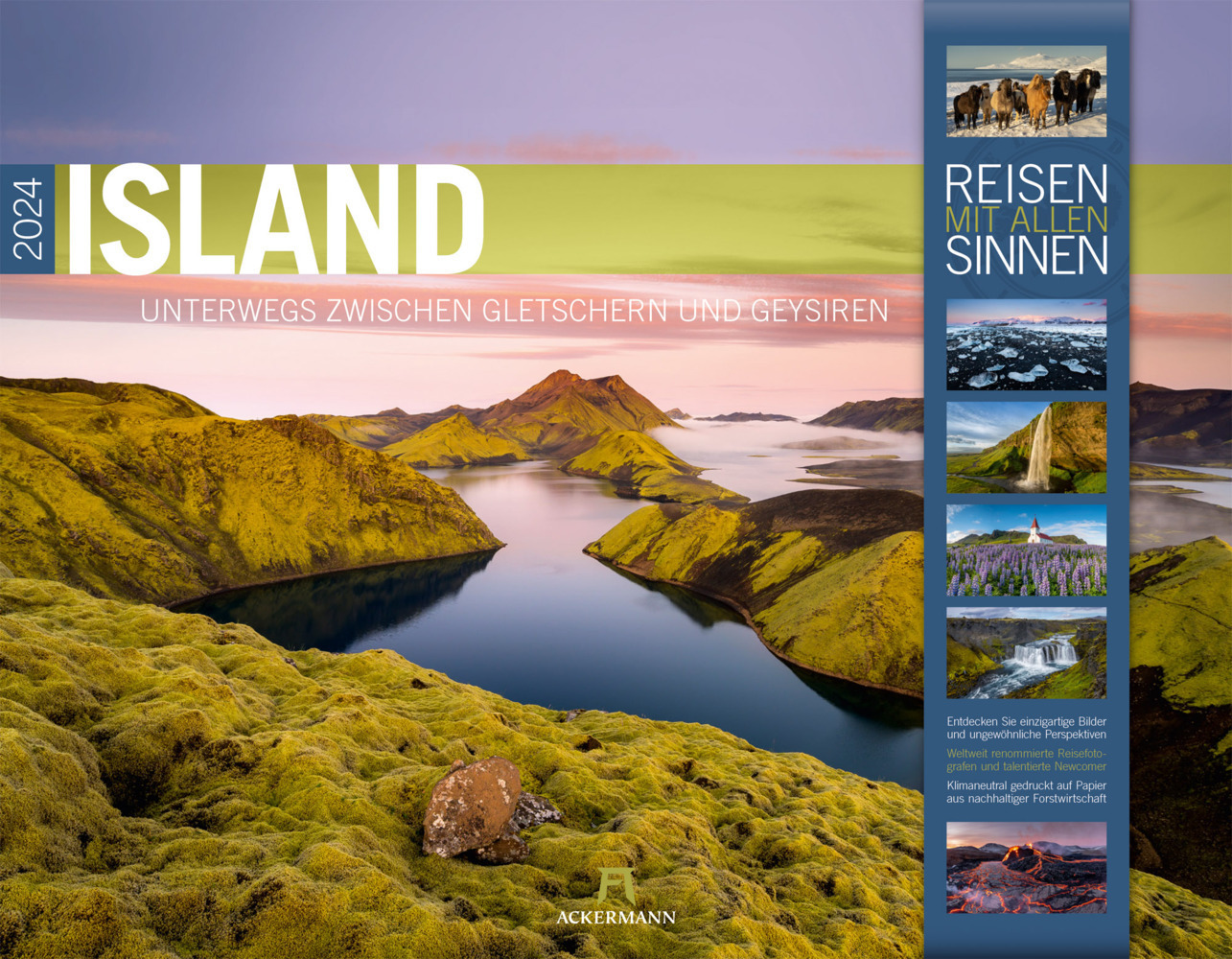 Cover: 9783838424545 | Island - Unterwegs zwischen Gletschern und Geysiren Kalender 2024