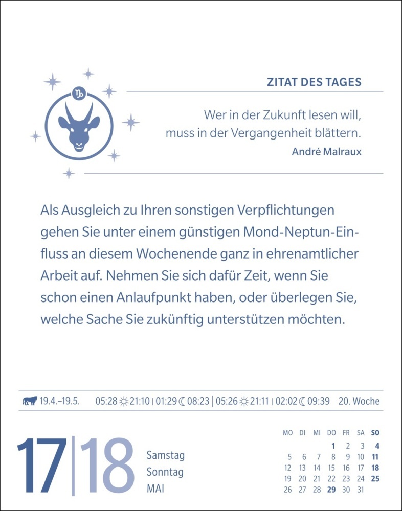 Bild: 9783840033643 | Steinbock Sternzeichenkalender 2025 - Tagesabreißkalender - Ihr...