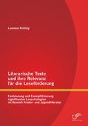 Cover: 9783842888685 | Literarische Texte und ihre Relevanz für die Leseförderung:...