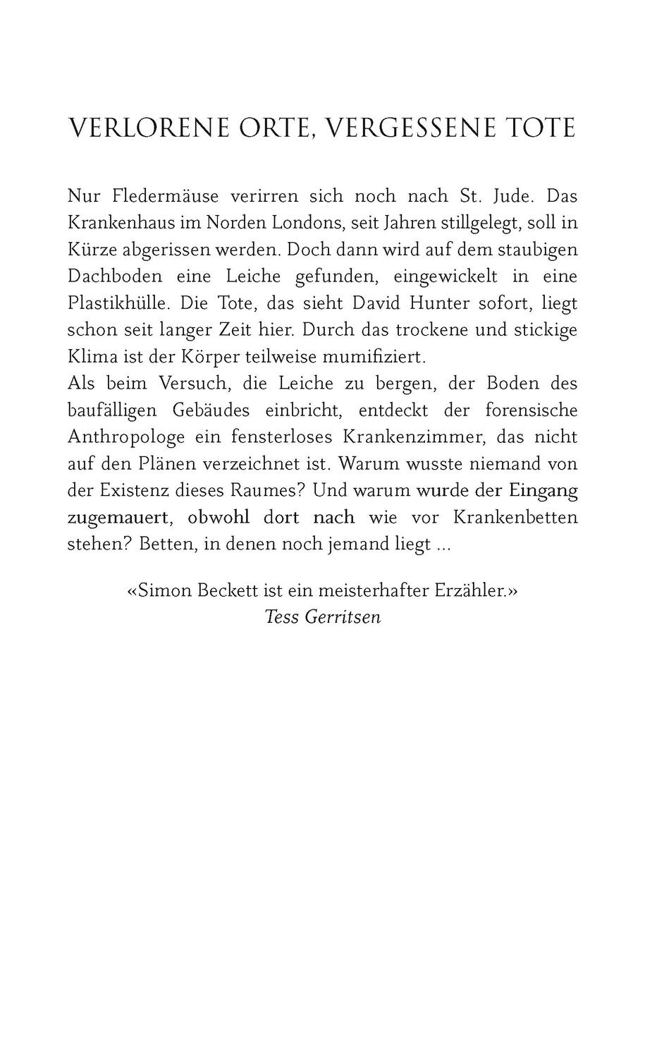 Rückseite: 9783805250023 | Die ewigen Toten | Simon Beckett | Buch | David Hunter | Deutsch