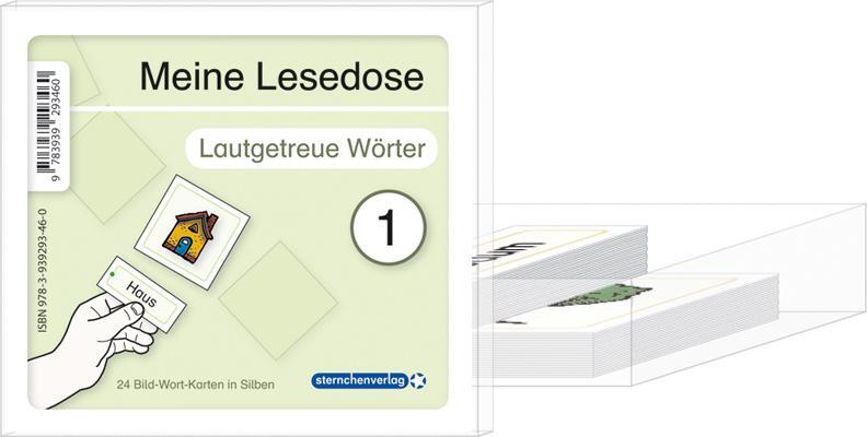 Cover: 9783939293460 | Meine Lesedose 1 - Lautgetreue Wörter | 24 Bild-Wort-Karten in Silben.
