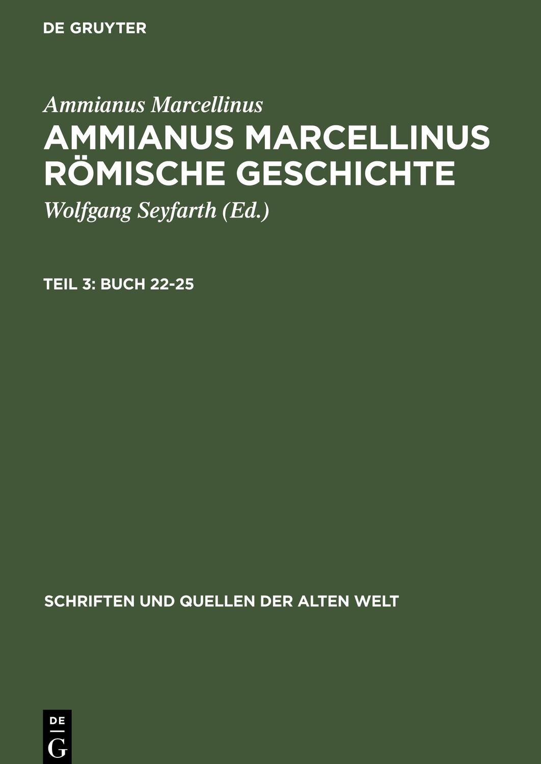 Cover: 9783112650691 | Buch 22-25 | Ammianus Marcellinus | Buch | HC runder Rücken kaschiert