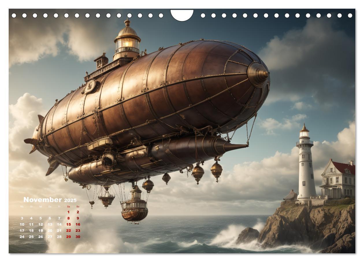 Bild: 9783383803765 | Steampunk - Die Welt der Leuchttürme (Wandkalender 2025 DIN A4...