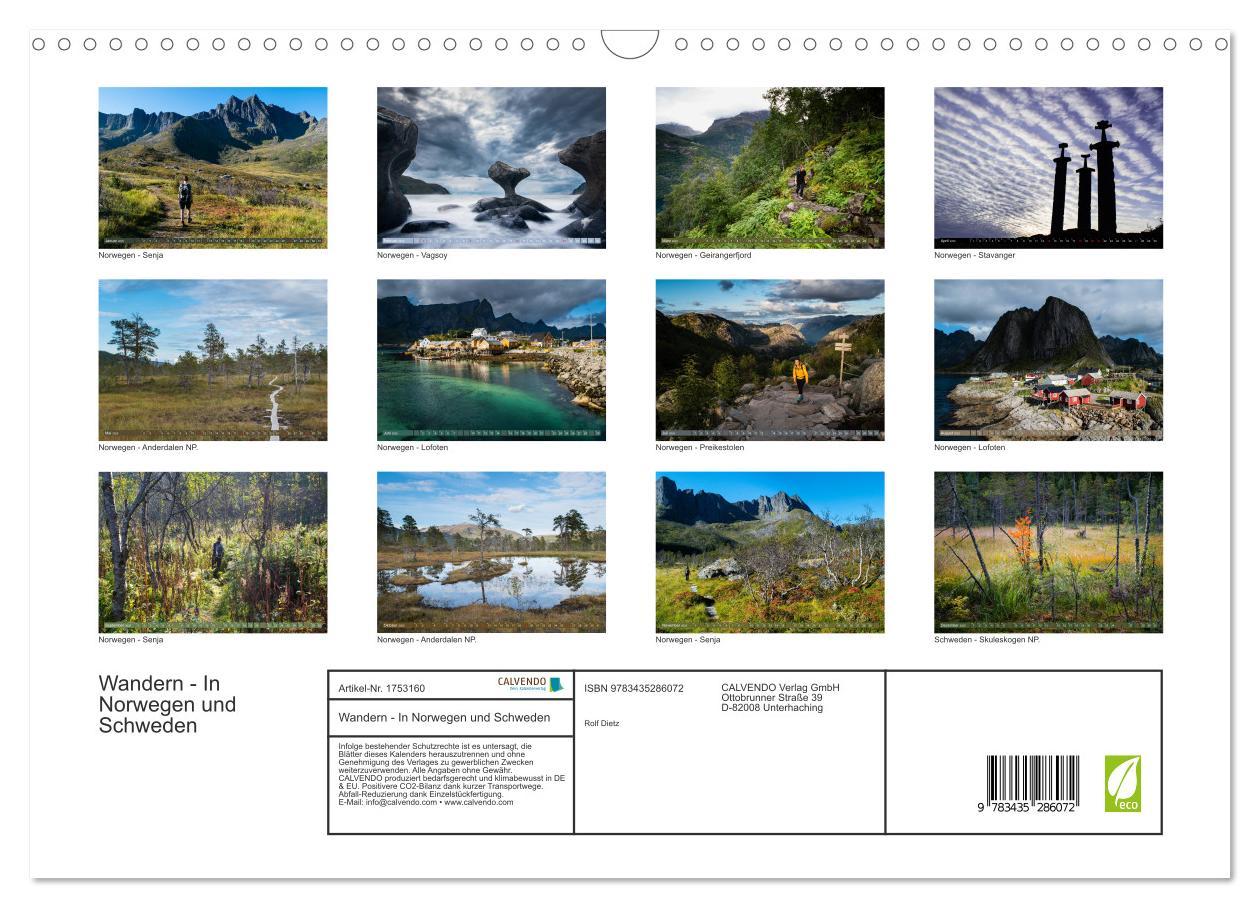 Bild: 9783435286072 | Wandern - In Norwegen und Schweden (Wandkalender 2025 DIN A3 quer),...