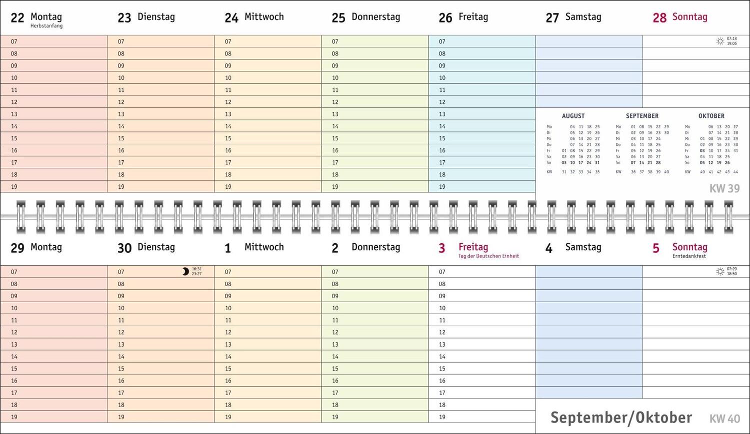 Bild: 9783756406050 | Bunte Wochen Wochenquerplaner 2025 | Heye | Kalender | Spiralbindung