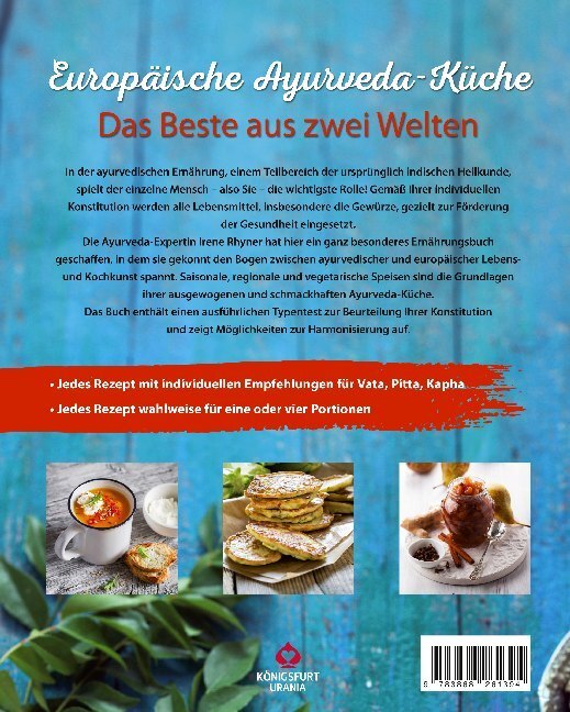 Bild: 9783868261394 | Europäische Ayurvedaküche | Grundlagen - Typentest - Rezepte | Rhyner