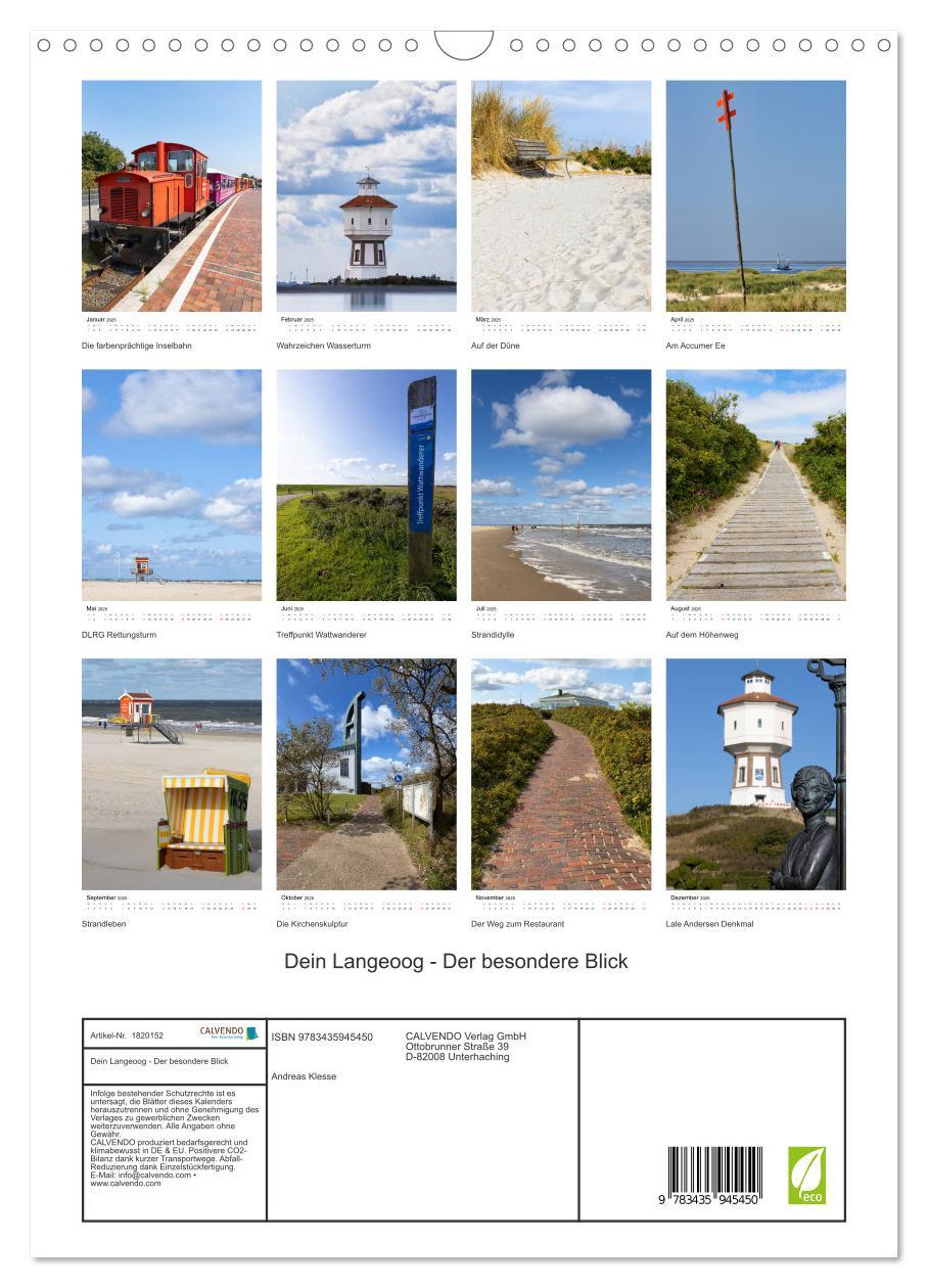 Bild: 9783435945450 | Dein Langeoog - Der besondere Blick (Wandkalender 2025 DIN A3...