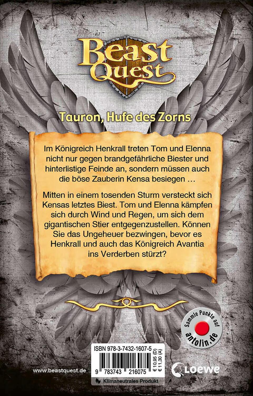 Rückseite: 9783743216075 | Beast Quest (Band 66) - Tauron, Hufe des Zorns | Adam Blade | Buch