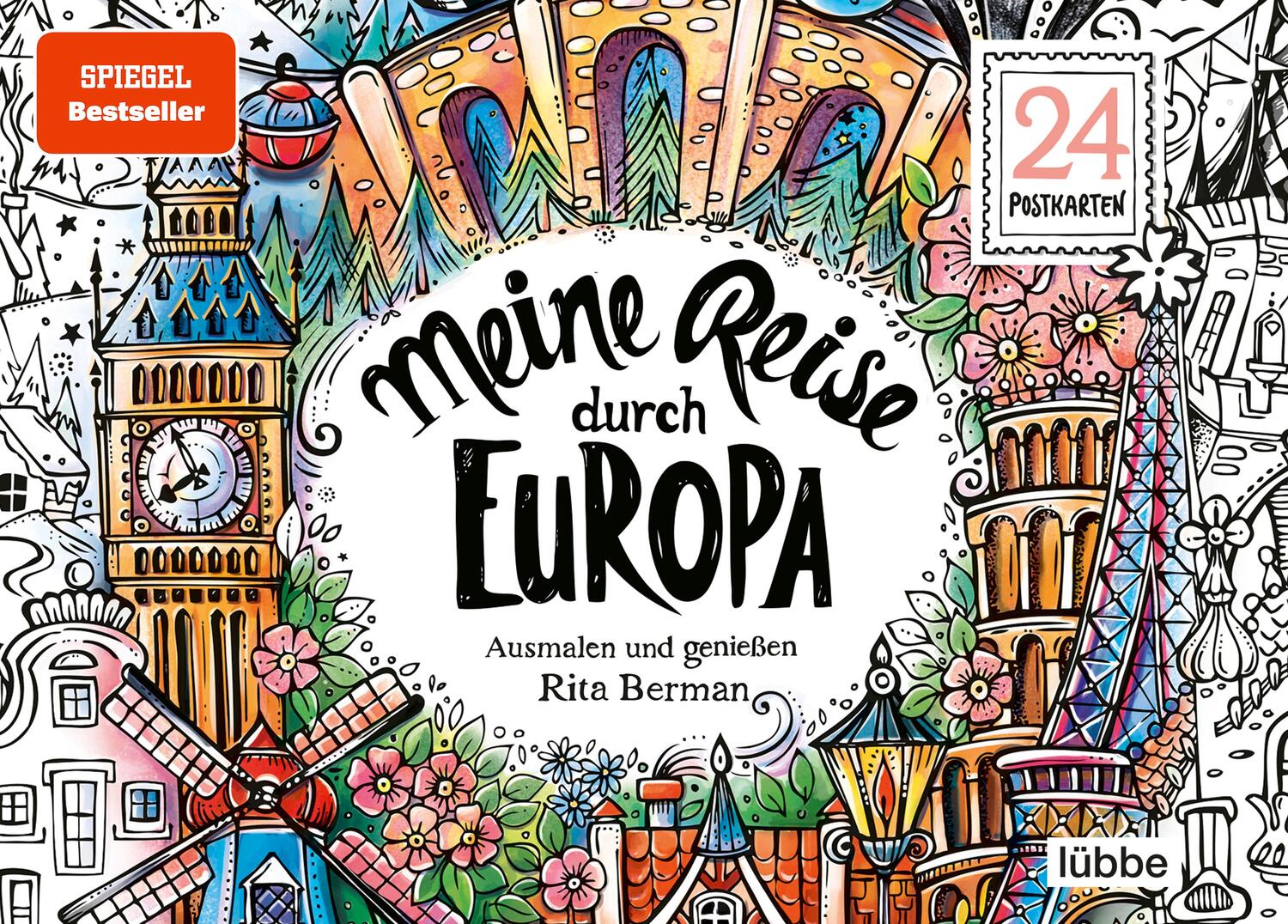 Cover: 9783404617357 | Meine Reise durch Europa | Ausmalen und genießen. 24 Postkarten | Buch