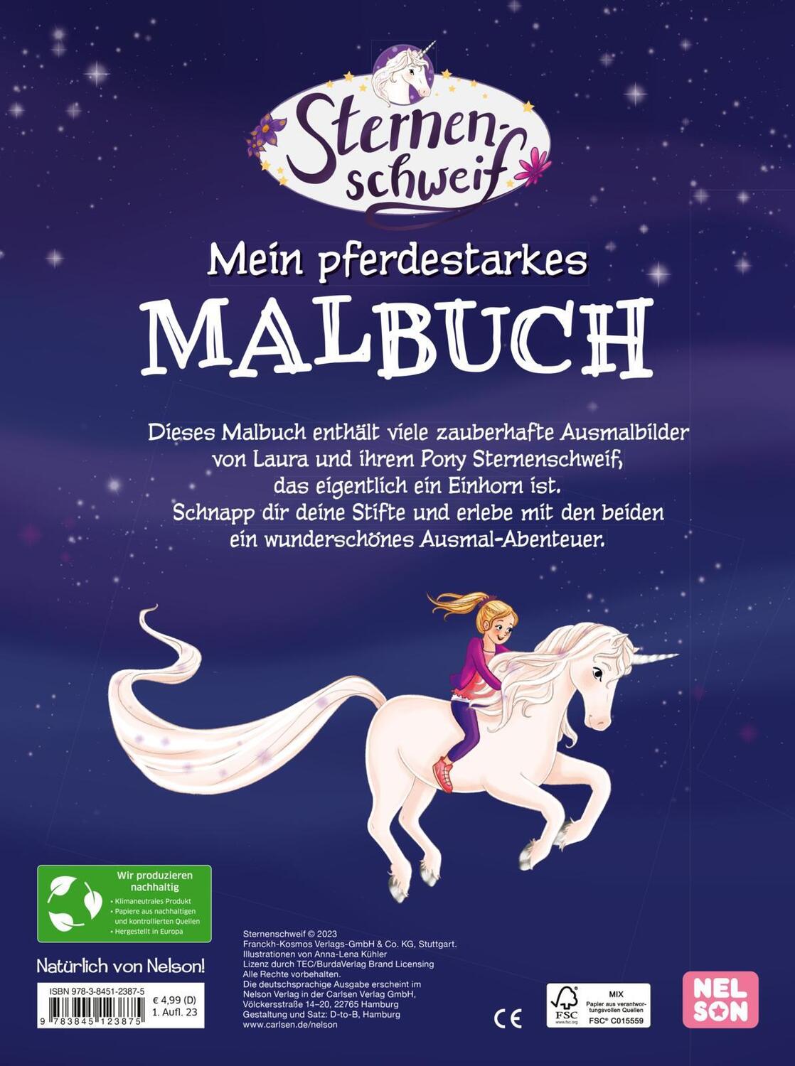 Rückseite: 9783845123875 | Sternenschweif: Mein pferdestarkes Malbuch | Taschenbuch | Malbuch