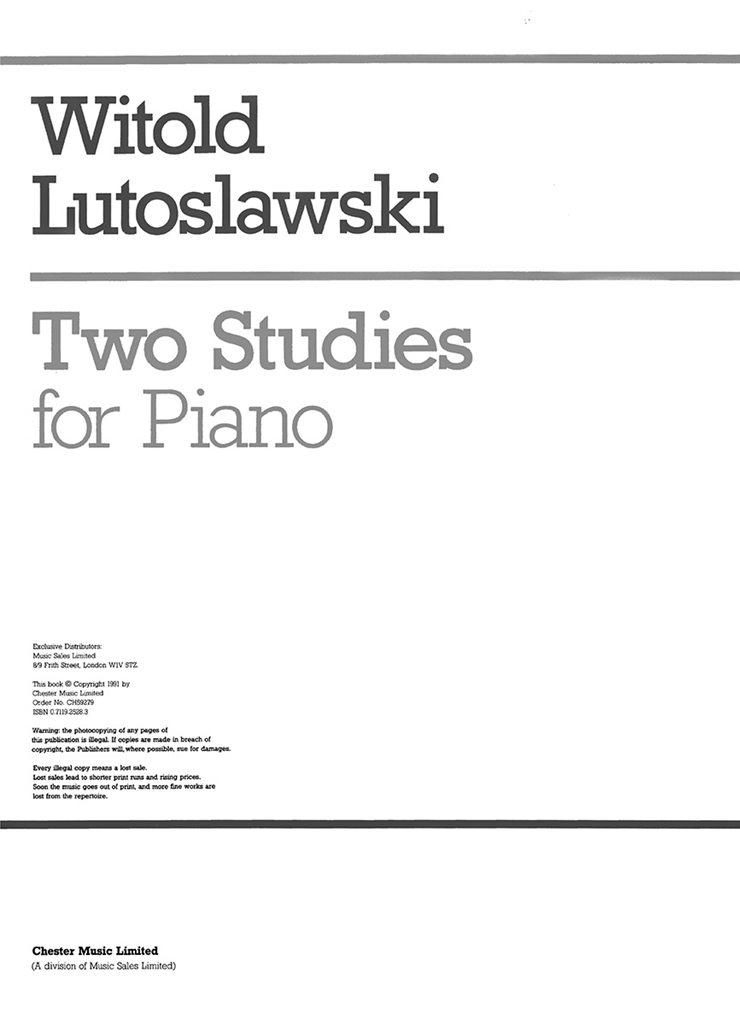 Cover: 9780711925281 | Two Studies for Piano | Taschenbuch | Buch | Englisch | 1992
