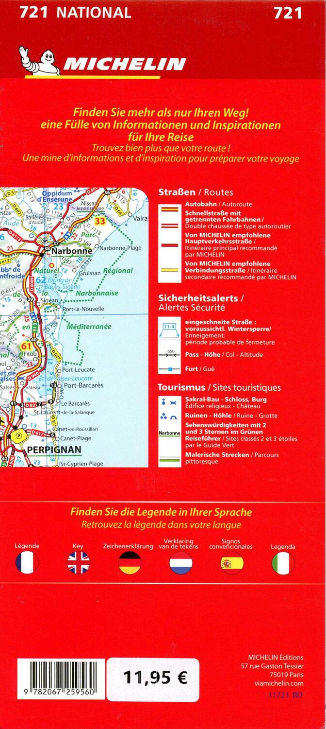 Bild: 9782067259560 | Michelin Frankreich einseitig | (Land-)Karte | Michelin-Karten | 2023