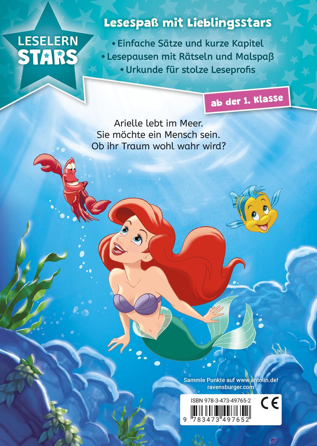 Rückseite: 9783473497652 | Disney: Arielle die Meerjungfrau - Lesen lernen mit den...