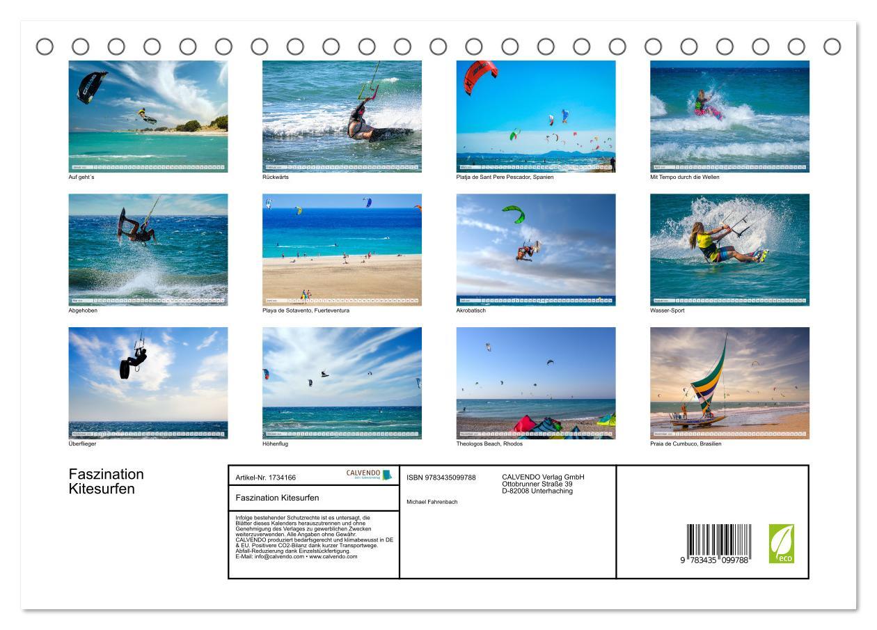 Bild: 9783435099788 | Faszination Kitesurfen (Tischkalender 2025 DIN A5 quer), CALVENDO...