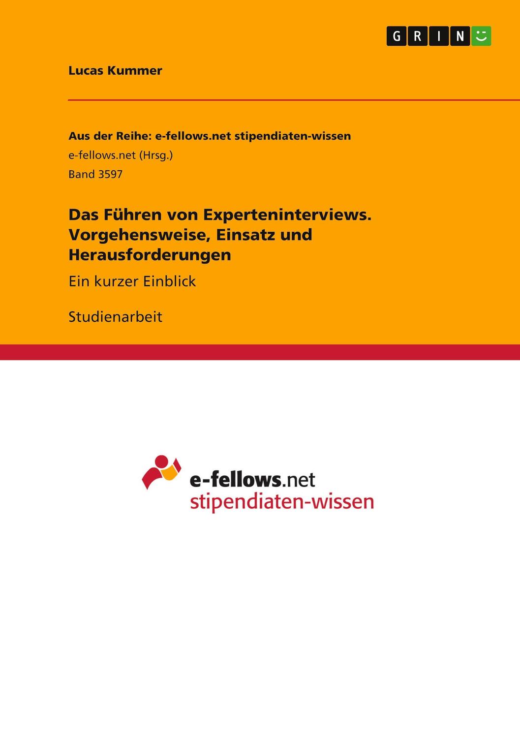 Cover: 9783346267870 | Das Führen von Experteninterviews. Vorgehensweise, Einsatz und...