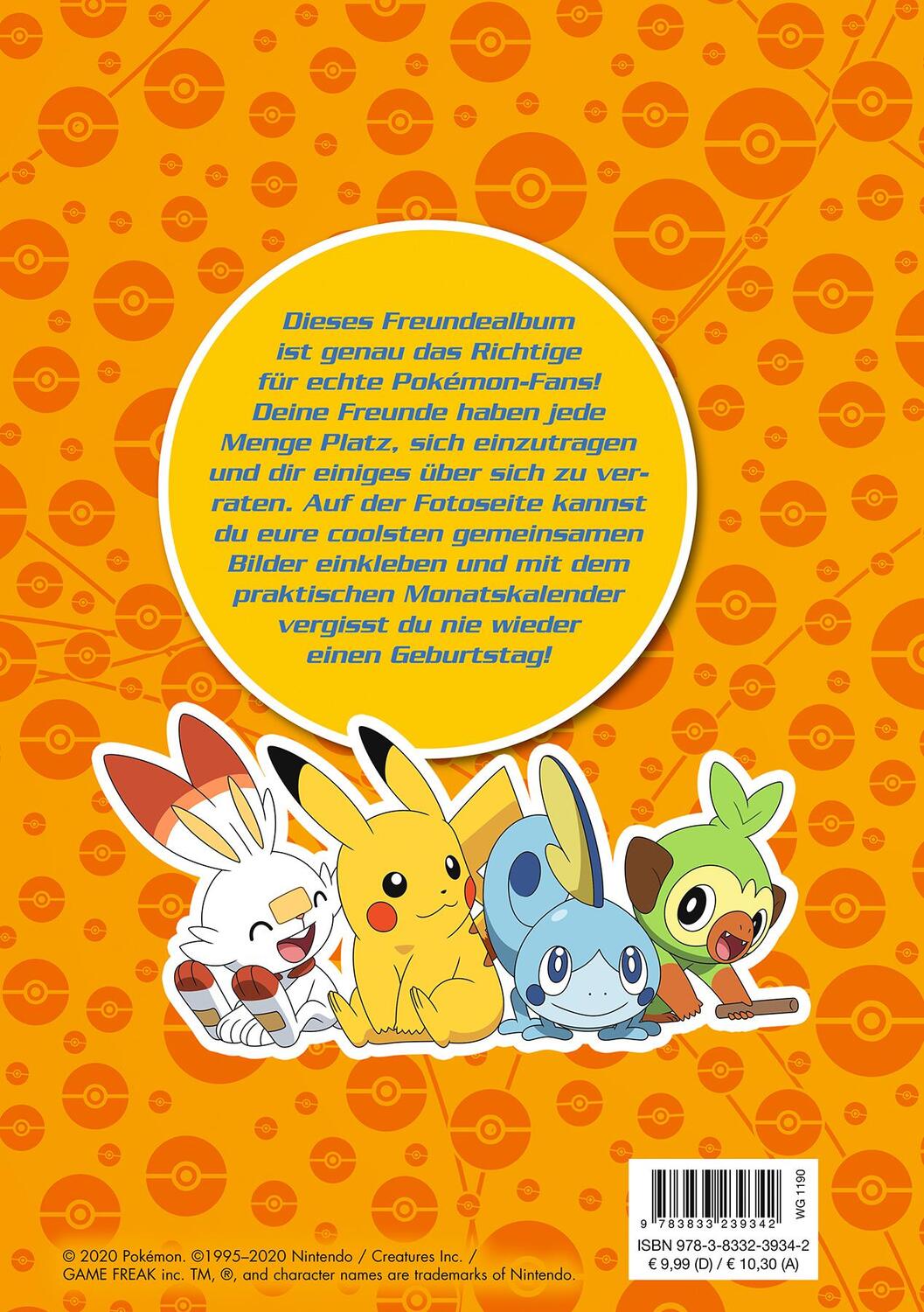 Rückseite: 9783833239342 | Pokémon: Meine Freunde | Freundebuch | Buch | 72 S. | Deutsch | 2020