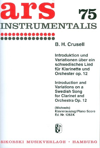 Cover: 9790003012476 | Introduction And Variations Op. 12 | Bernhard Henrik Crusell | Buch