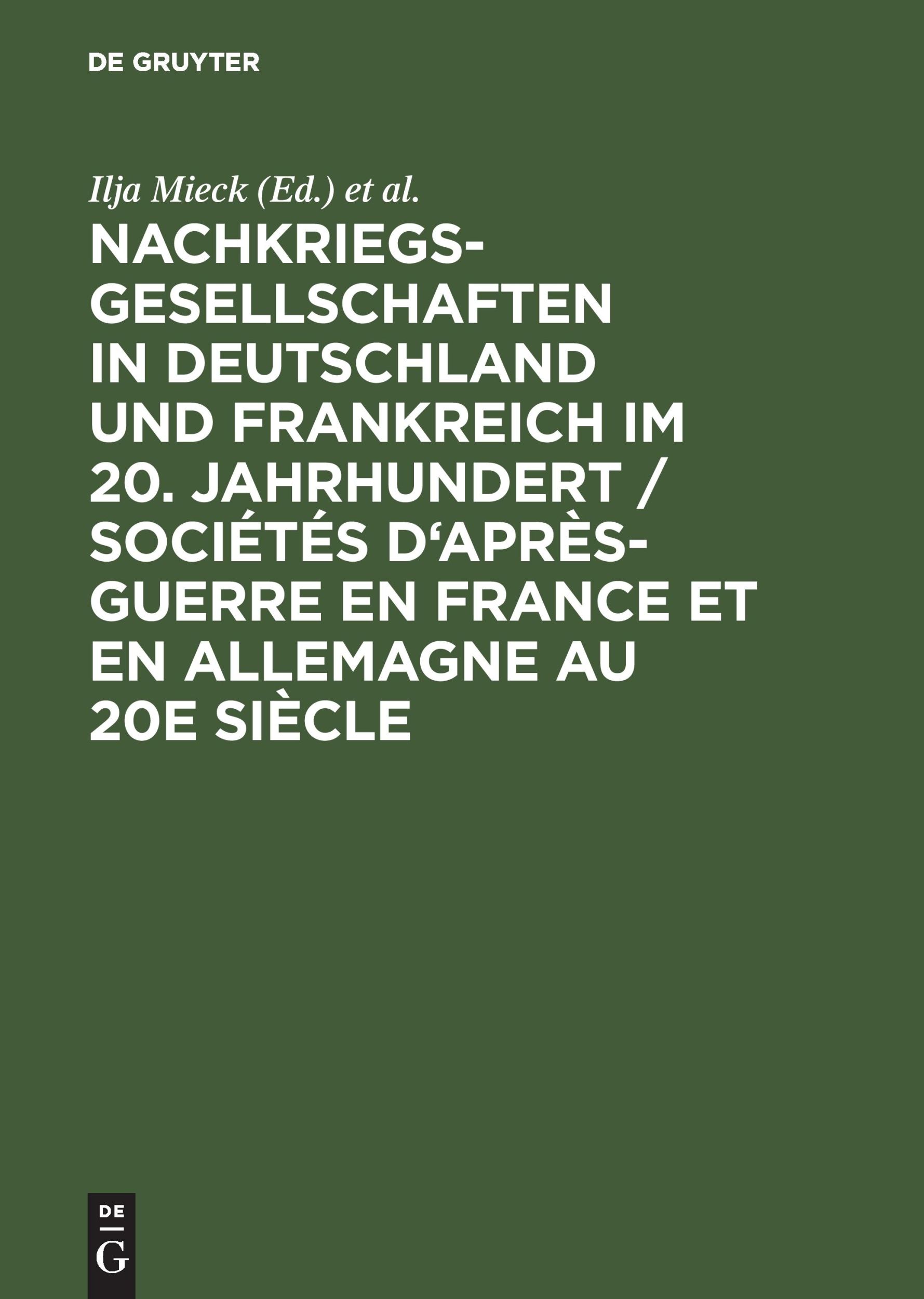 Cover: 9783486563146 | Nachkriegsgesellschaften in Deutschland und Frankreich im 20....