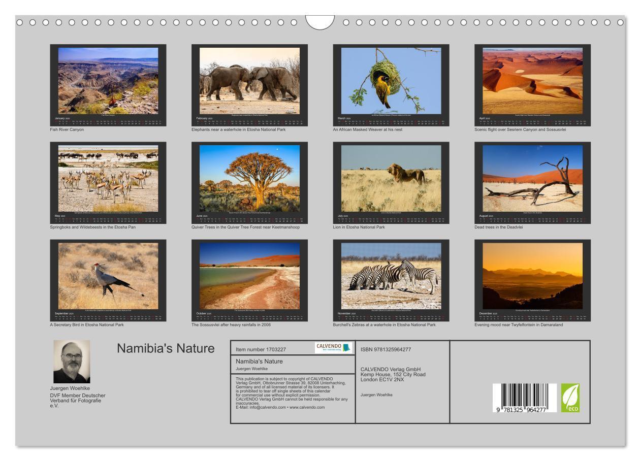 Bild: 9781325964277 | Namibia's Nature (Wall Calendar 2025 DIN A3 landscape), CALVENDO 12...