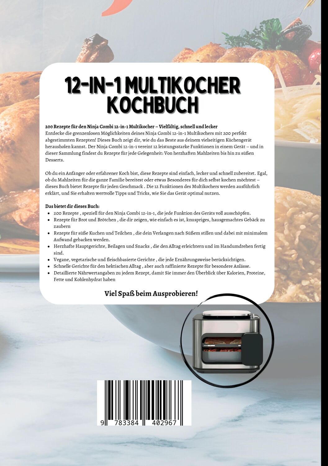 Rückseite: 9783384402967 | Ninja Combi Kochbuch- 200 Rezepte | Maria Winter | Taschenbuch | 2024