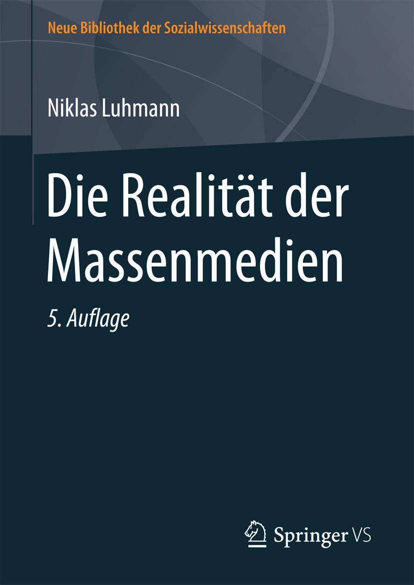 Cover: 9783658177379 | Die Realität der Massenmedien | Niklas Luhmann | Buch | VII | Deutsch