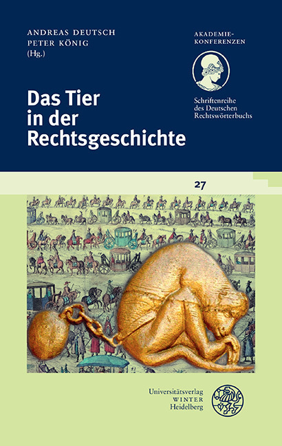 Cover: 9783825367671 | Das Tier in der Rechtsgeschichte | Andreas Deutsch (u. a.) | Buch