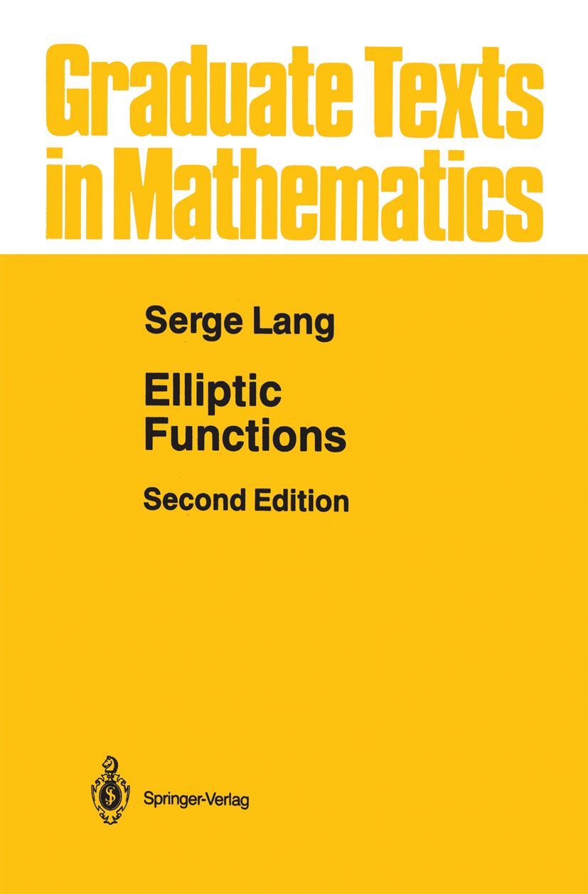 Cover: 9780387965086 | Elliptic Functions | Serge Lang | Buch | xii | Englisch | 1987