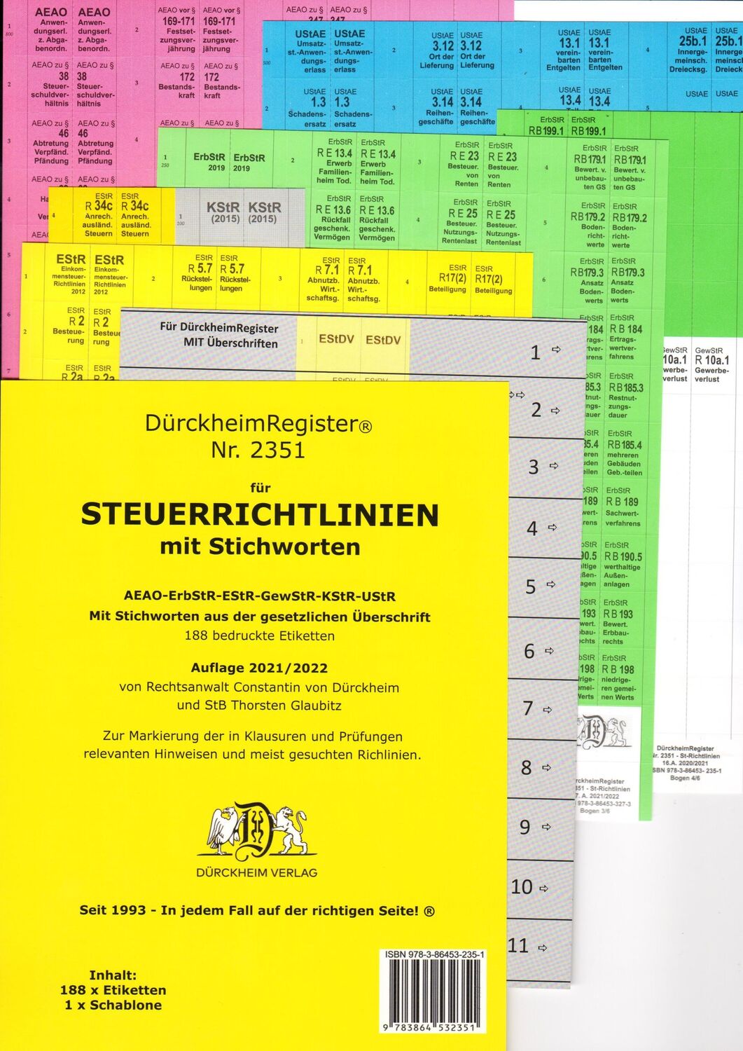 Cover: 9783864532351 | DürckheimRegister® STEUERRICHTLINIEN mit STICHWORTEN aus der...